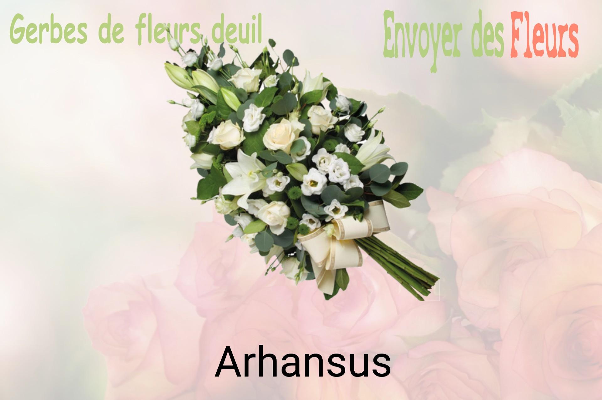 Gerbe de fleurs de deuil livrée à Arhansus